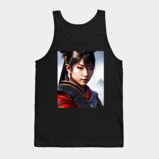 Female Samurai - Realistic Portrait Tank Top